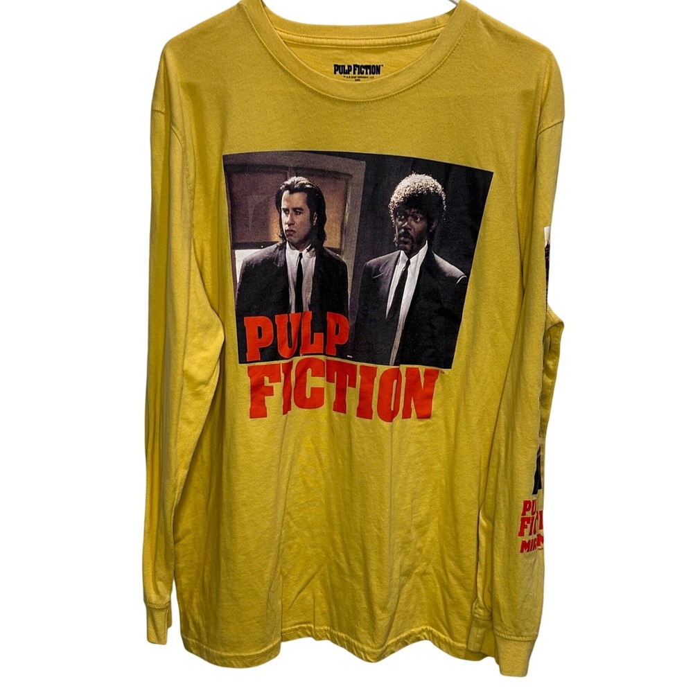 Pulp Fiction Long Sleeve Graphic T-Shirt Movie Tarantino‎ XL Yellow
